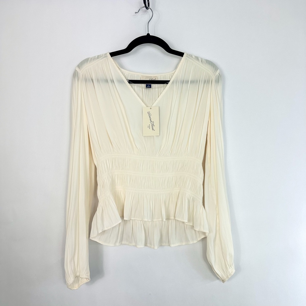 Universal Thread Cream Long Sleeve V-Neck Boho Blouse